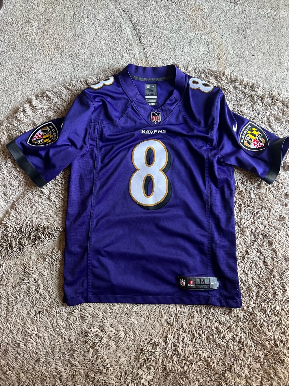 Baltimore Ravens #8 Purple Football Jersey